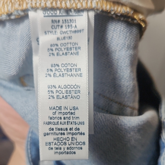 Good American Blue Skinny Jeans with High Waist and Distressed Hem - Picture 6 of 6
